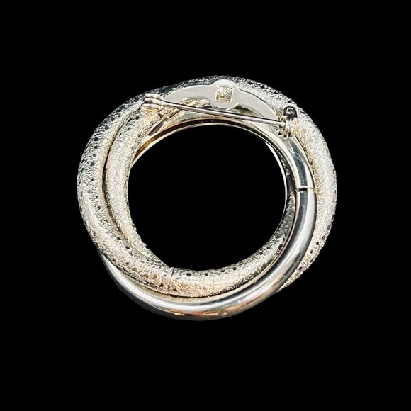 Vintage Silver Tone Triple Open Circles Brooch (4956) - Picture 4 of 5